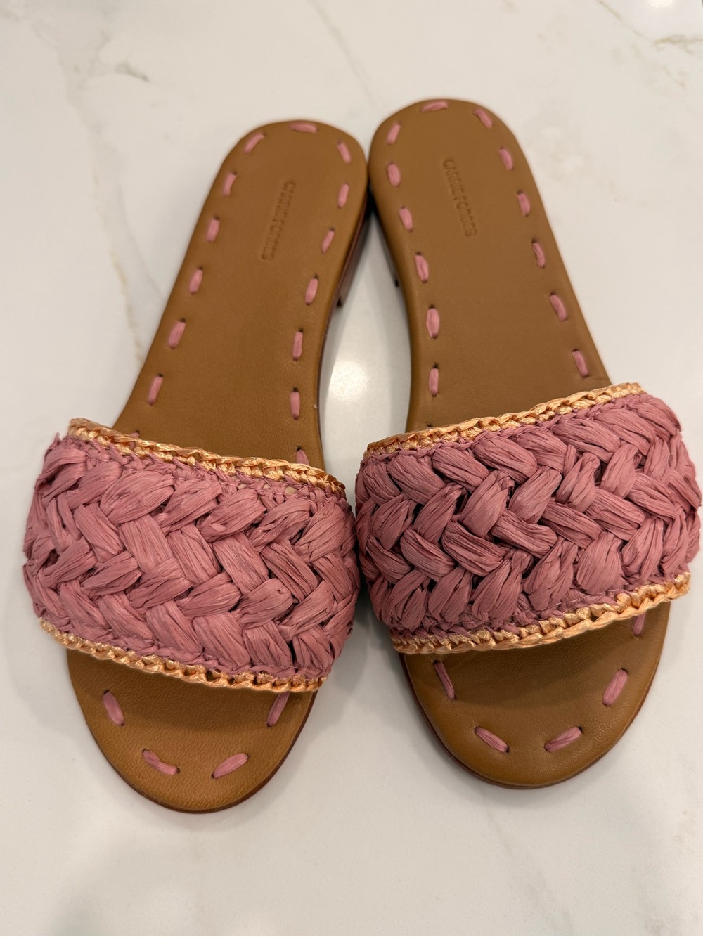 Carrie Forbes size 8 New Braided Pink Slide Sandals Women's Slip-On